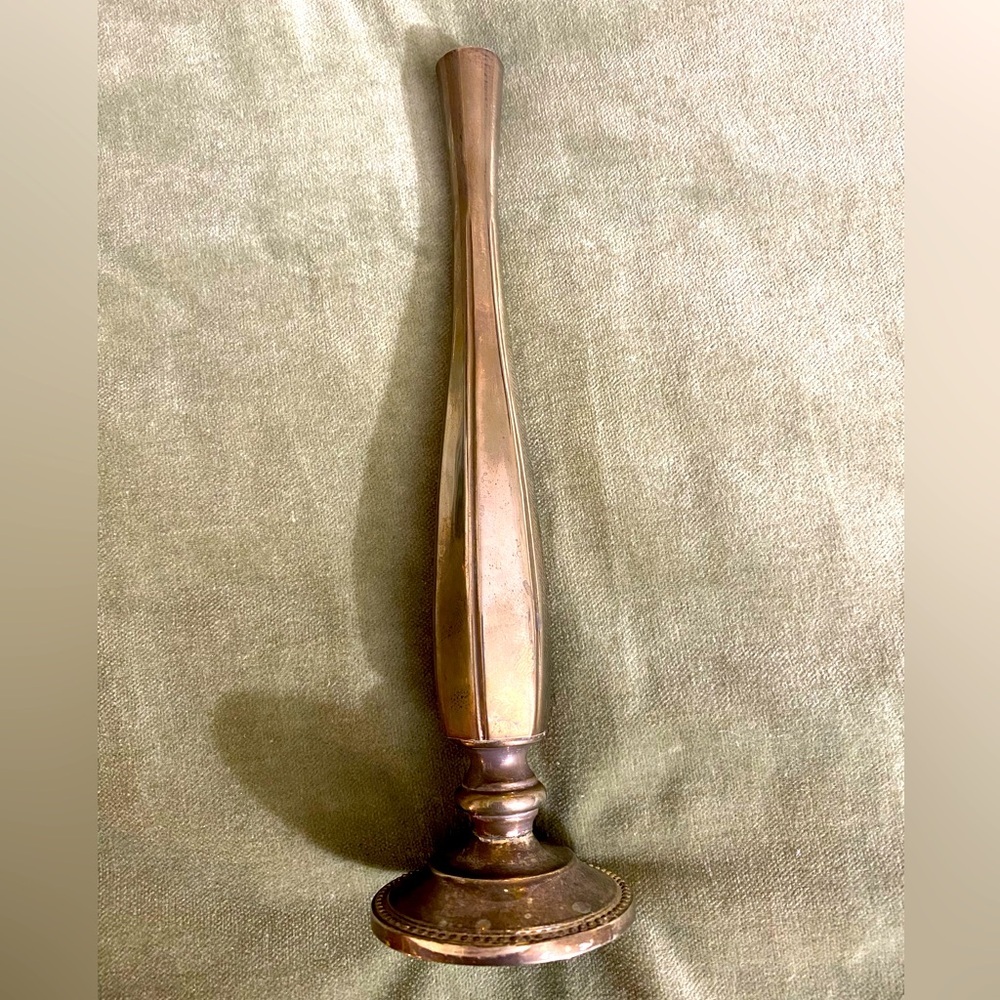 Vintage silver-tone bud vase single stem weighted #21